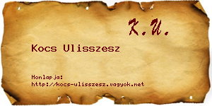 Kocs Ulisszesz névjegykártya